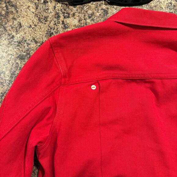 Guess Vintage Denim Jacket Trucker Y2K Coquette Cherry Americana Retro Medium - Picture 7 of 9